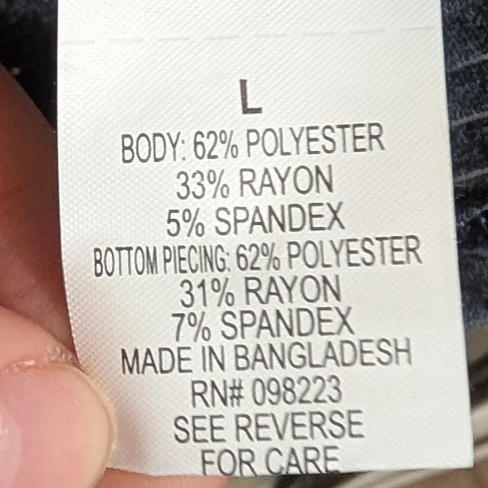 BCG Women’s Colorblock Long Sleeve Activewear Top - Navy & Grey - Size L - Picture 5 of 5